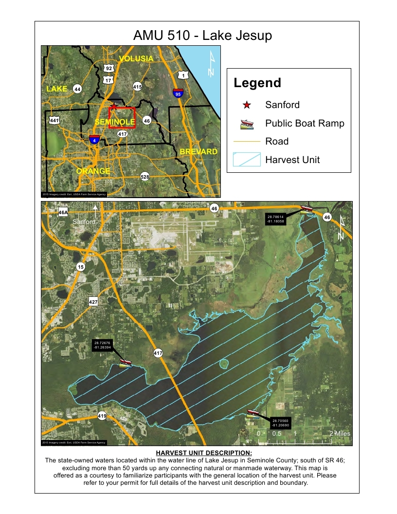 lake jesup alligator harvest map